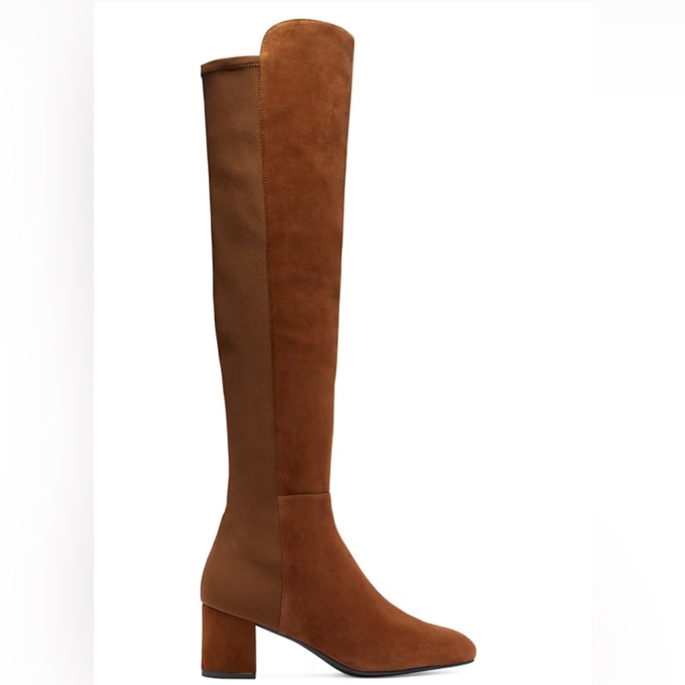 STUART WEITZMAN GILLIAN 60 CITY BOOT black Suede neoprene over the‎ knee boots - Picture 11 of 15